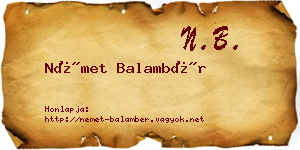 Német Balambér névjegykártya